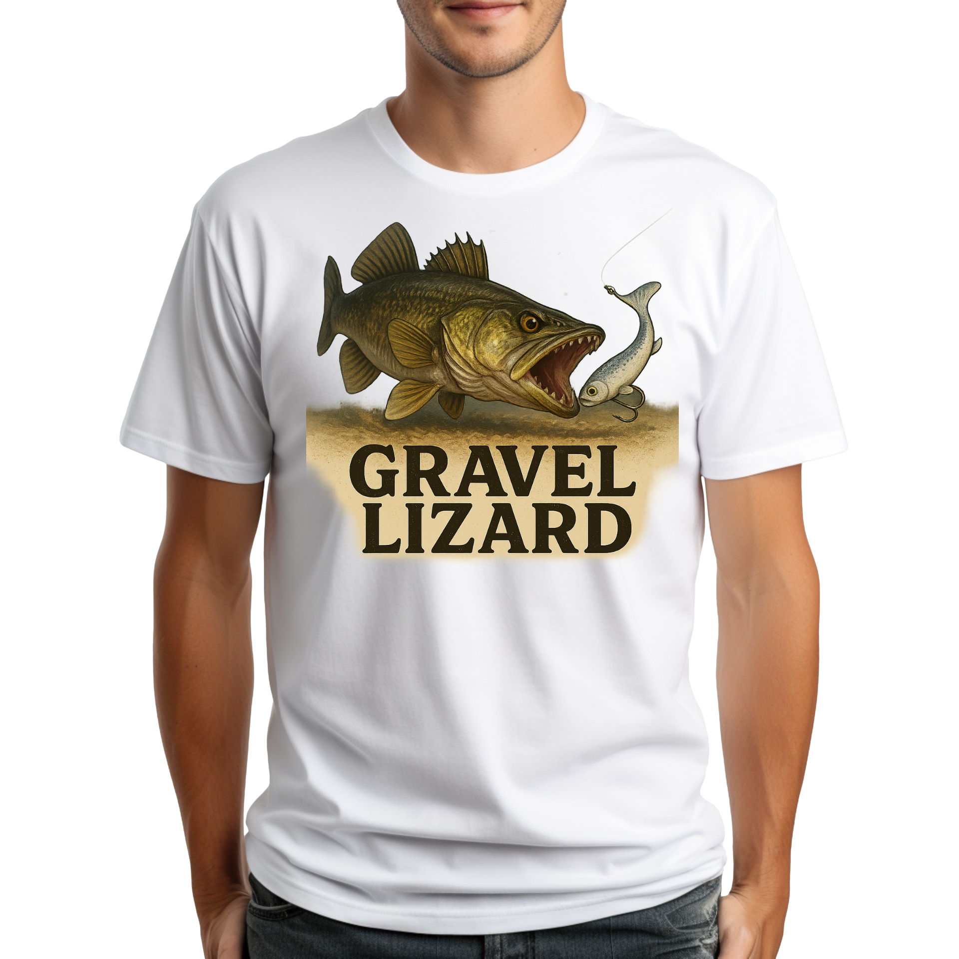 Gravel Lizard Walleye Fishing Tee