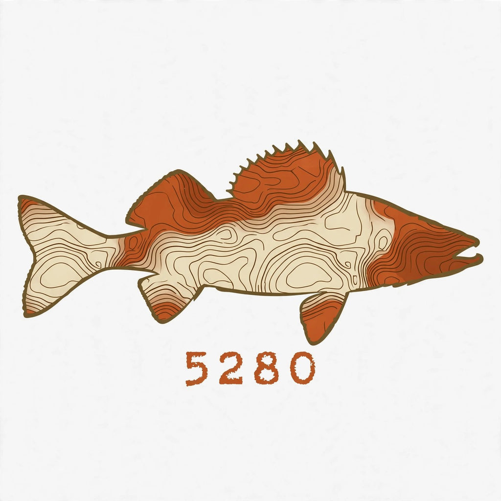 5280 Topo Walleye design in burnt orange