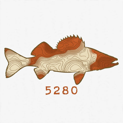 5280 Topo Walleye design in burnt orange