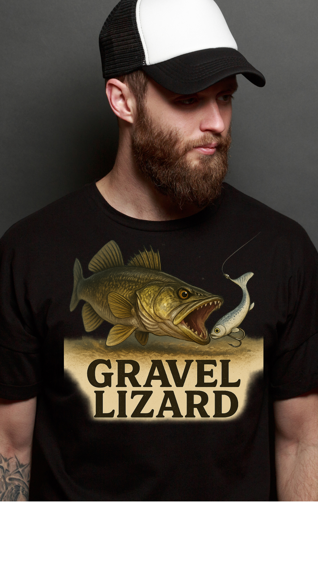 Gravel Lizard Walleye Fishing Tee