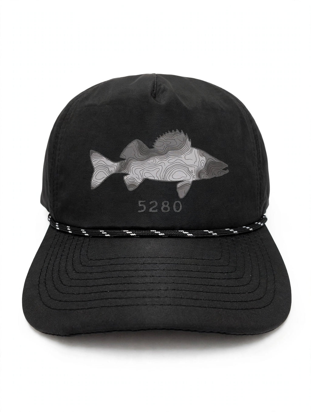 Topo Walleye rope hat — Black (front)
