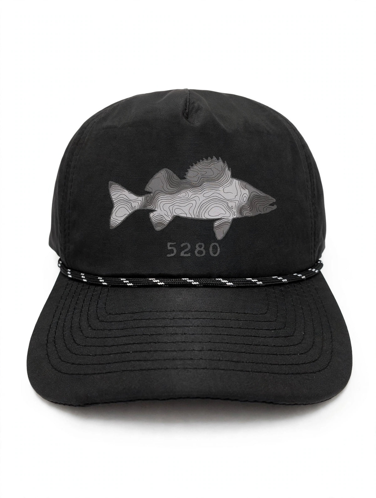 Topo Walleye rope hat — Black (front)