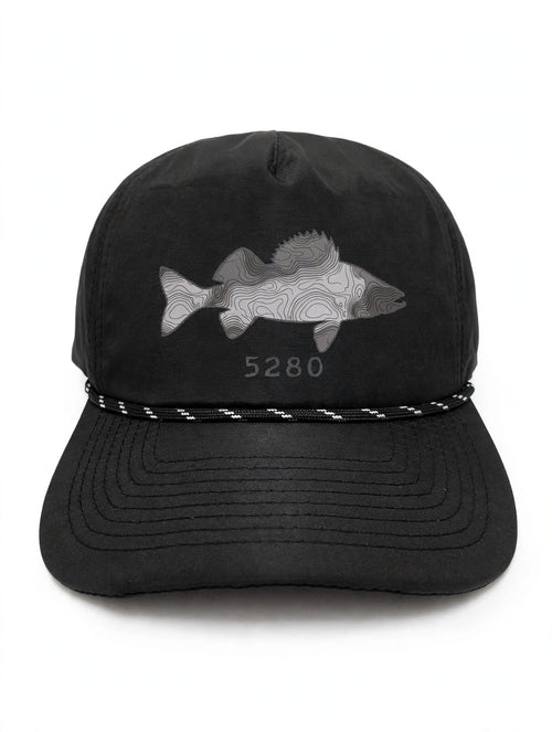 Topo Walleye rope hat — Black (front)